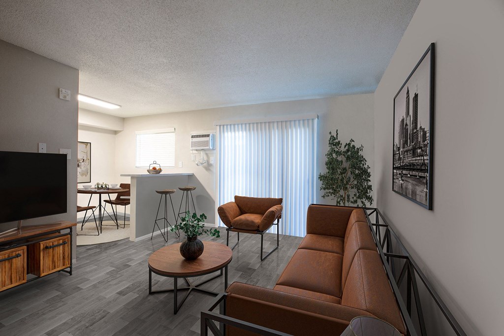 Livingroom and Diningroom at Encanto Lofts Apartments in Albuquerque New Mexico